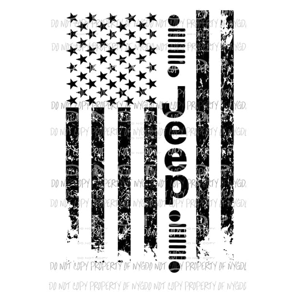 JEEP FLAG # 8 Sublimation transfers Heat Transfer