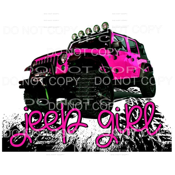 Jeep Girl Hot Pink Sublimation transfers - Heat Transfer