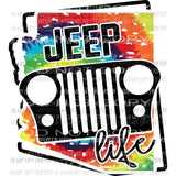 JEEP STATES TIE DYE All states in drop down menu sublimation transfer state Heat Transfer