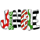 Jingle Red Green Polka Dots Swirls Black Stripes #119 