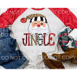 Jingle Winking Santa Leopard #113 Sublimation transfers - 