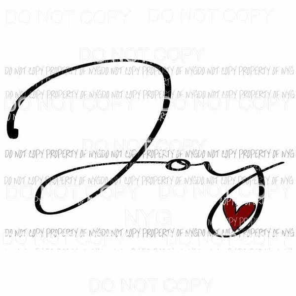 Joy #1 red heart Sublimation transfers Heat Transfer