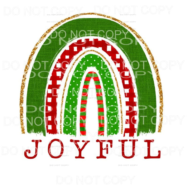 Joyful Christmas Rainbow Sublimation transfers - Heat 