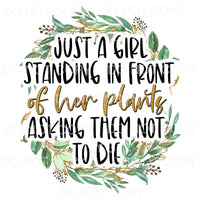 Just A Girl Standing In Front Of Plants Greenery Wreath 