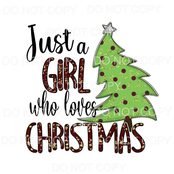 Just A Girl Who Loves Christmas Burgundy Gold Tree #1514 