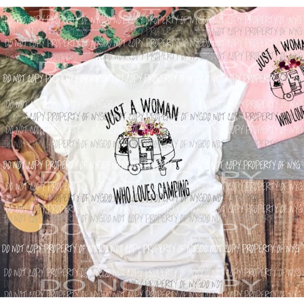 Just a woman who loves camping Sublimation transfers Heat Transfer