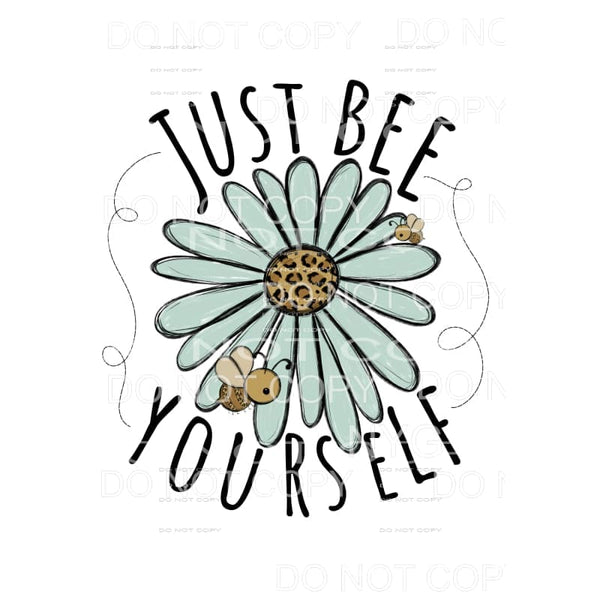 Just Bee Yourself Blue Leopard Daisy Sublimation transfers -