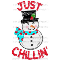 Just Chillin Snowman polka dot scarf Sublimation transfers Heat Transfer