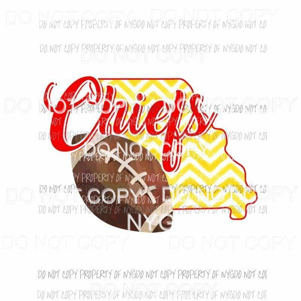 Kansas City Chiefs football chevron state Sublimation transfers Heat Transfer