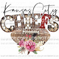 Kansas City Chiefs marquee football flowers Sublimation transfers Heat Transfer