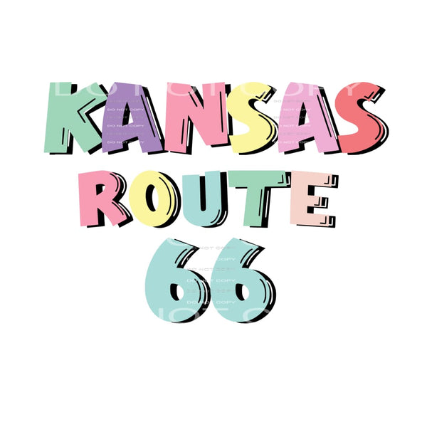Kansas Route 66 # 77797 Sublimation transfers - Heat 