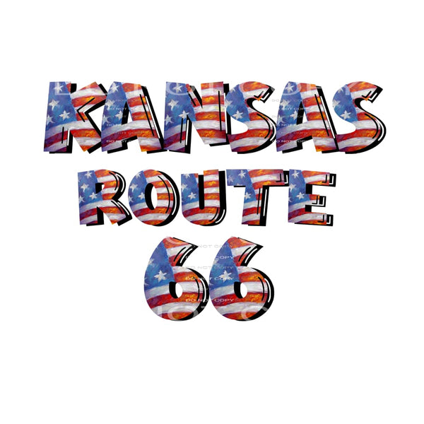 Kansas Route 66 # 77798 Sublimation transfers - Heat 