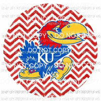 Kansas University Jayhawks chevron circle Sublimation transfers Heat Transfer