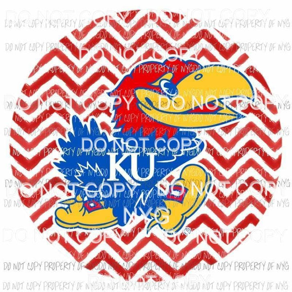Kansas University Jayhawks chevron circle Sublimation transfers Heat Transfer
