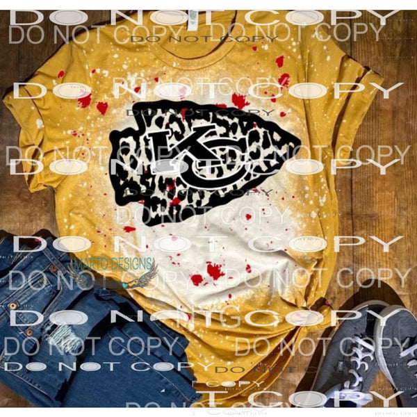 KC Chiefs Leopard # 525 Black SCREEN PRINT - adult - Heat 