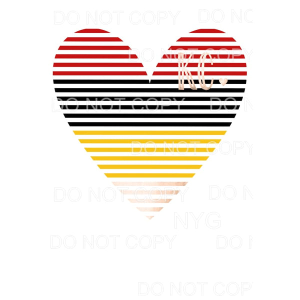 KC heart stripes Sublimation transfers - Heat Transfer