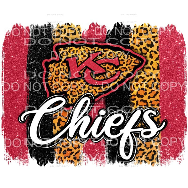 KC Kansas City Chiefs Football Leoard Glitter Brush Strokes 