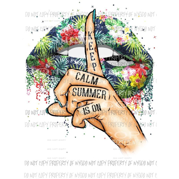 Keep Calm Summer Lips Sublimation transfers Heat Transfer