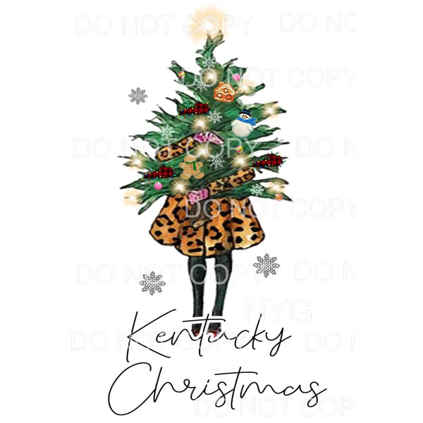 Kentucky Christmas Leopard Girl Sublimation transfers - Heat