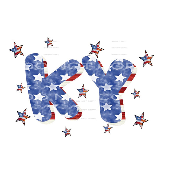 Kentucky KY red white blue # 12163 Sublimation transfers - 