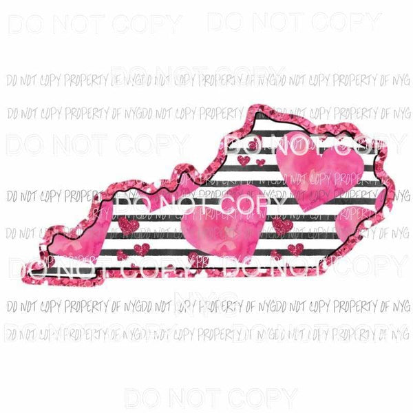 Kentucky pink hearts black stripes Sublimation transfers Heat Transfer