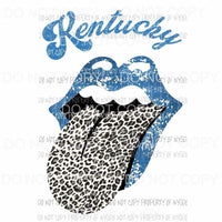 Kentucky Rolling Stones Lips #2 grey leopard Sublimation transfers Heat Transfer