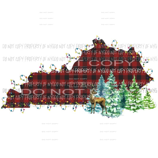Kentucky state plaid xmas lights Sublimation transfers Heat Transfer