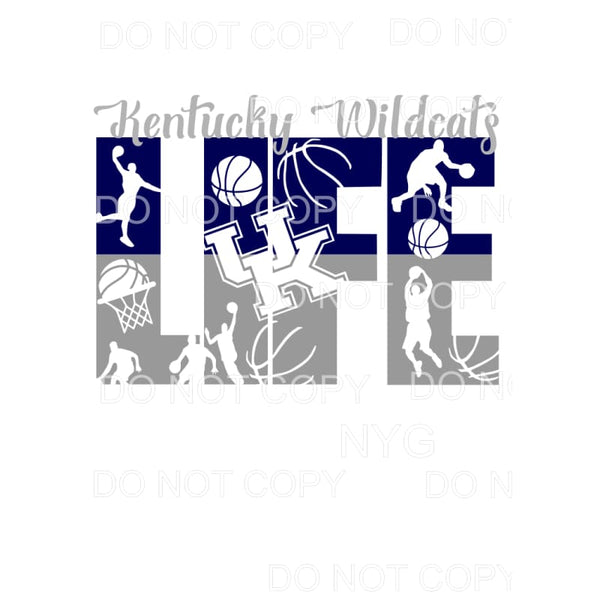 Kentucky Wildcats Life Blue Gray Basketball Sports Letters 