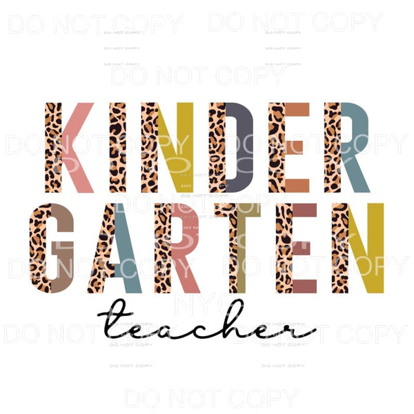 Kindergarten Teacher Half Leopard Sublimation transfers - 