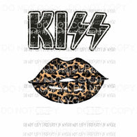 KISS Lips #4 brown leopard Sublimation transfers Heat Transfer