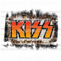 Kiss logo leopard framed Sublimation transfers Heat Transfer