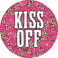 Kiss Off Pink Lips Leopard Circle Valentines Day #2594 