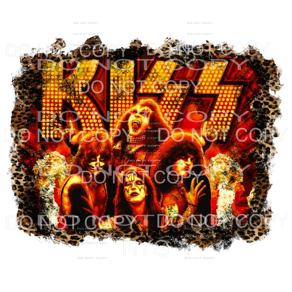 KISS red yellow marquee brown leopard frame Sublimation 
