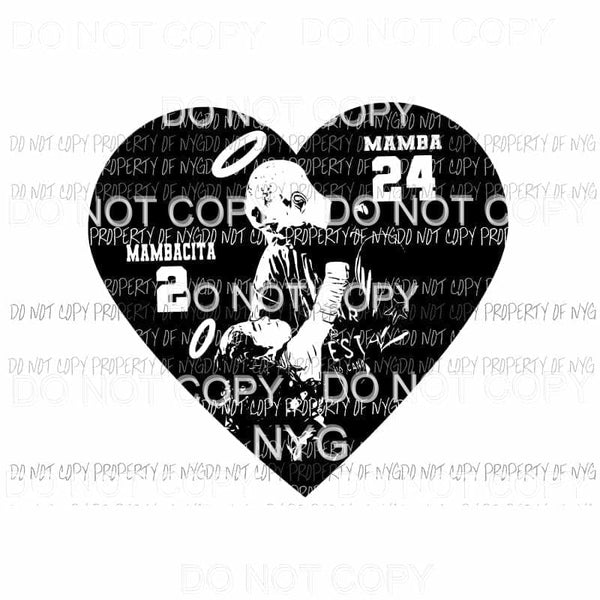 Kobe and Gigi #2 heart mambacita 2 mamba 24 Sublimation transfers Heat Transfer