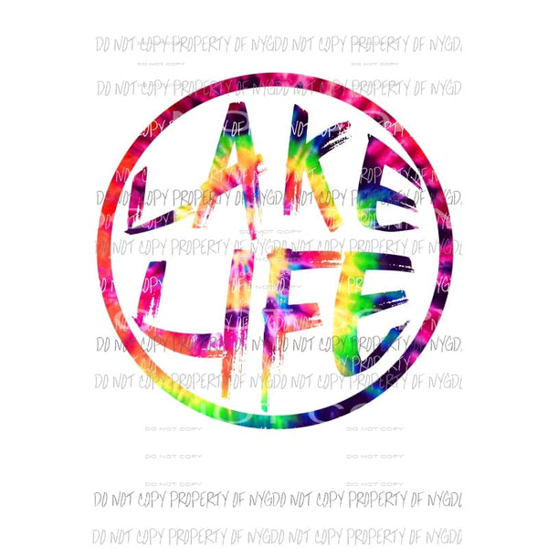 Lake Life #2 tie dye Sublimation transfers Heat Transfer