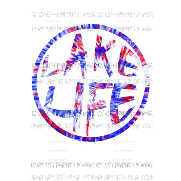 Lake Life #3 tie dye Sublimation transfers Heat Transfer