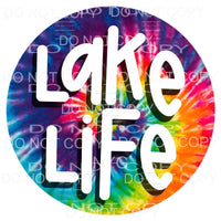 Lake Life Tie Dye Circle Sublimation transfers - Heat 