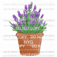 Lavender Plant in planter Sublimation transfers Heat Transfer