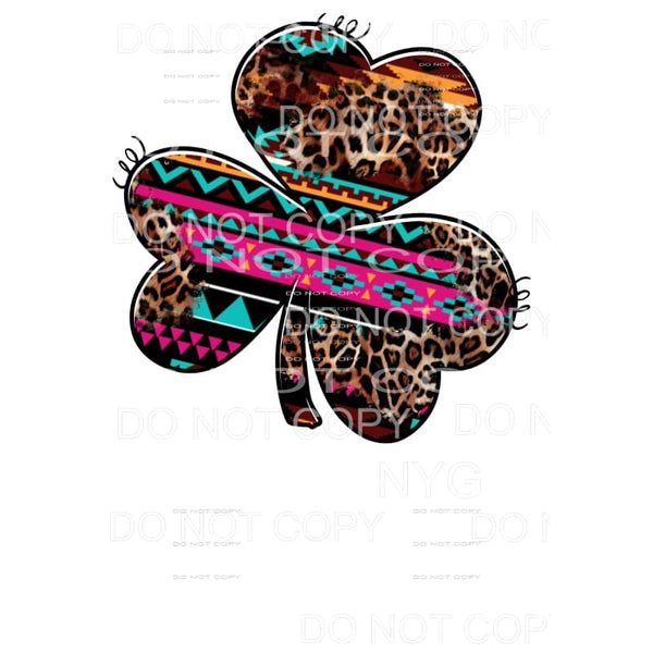 Leather Aztec Shamrock Sublimation transfers - Heat Transfer