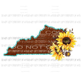 Leather state with sunflowers All states in drop down menu sublimation transfer state Heat Transfer