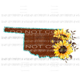 Leather state with sunflowers All states in drop down menu sublimation transfer state Heat Transfer