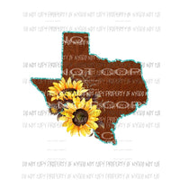 Leather state with sunflowers All states in drop down menu sublimation transfer state Heat Transfer