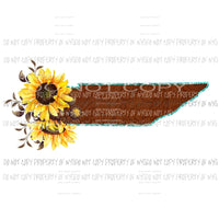 Leather state with sunflowers All states in drop down menu sublimation transfer state Heat Transfer