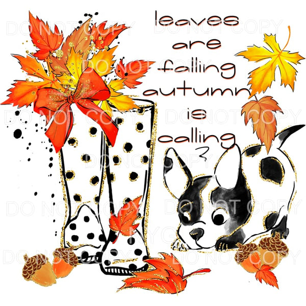 Leaves Are Falling Autumn Is Calling Fall Colors Black Polka