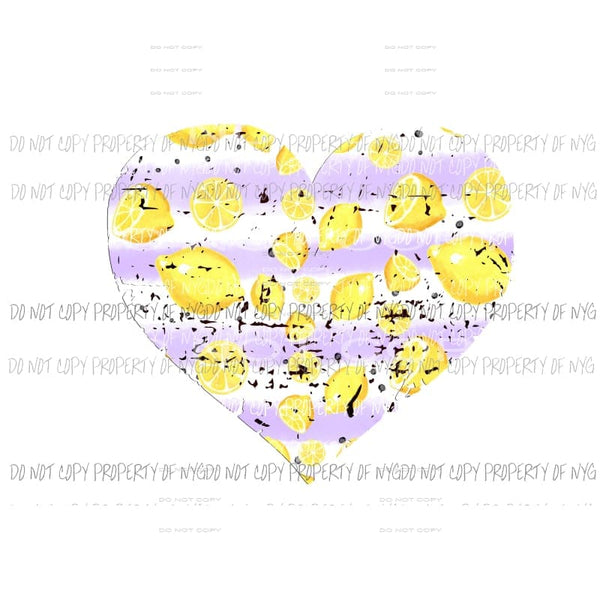 Lemon Heart #2 Sublimation transfers Heat Transfer