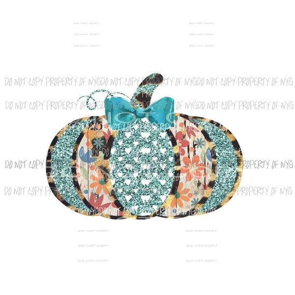 leopard blue pumpkin Sublimation transfers Heat Transfer