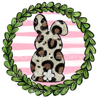 leopard bunny wreath #4887 Sublimation transfers - Heat 