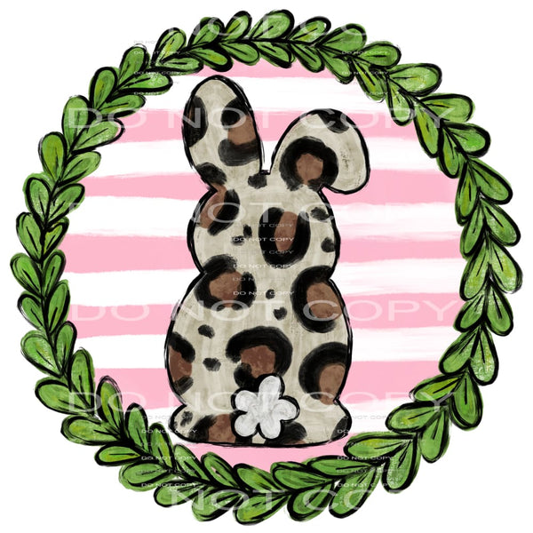 leopard bunny wreath #4887 Sublimation transfers - Heat 