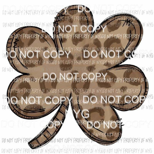 Leopard Clover brown shamrock Sublimation transfers Heat Transfer