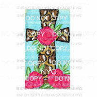 Leopard Cross #1 roses Sublimation transfers Heat Transfer